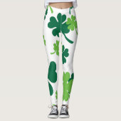 Groen klavertje vier blaadjes. St. Patrick's Day レギンス (正面)