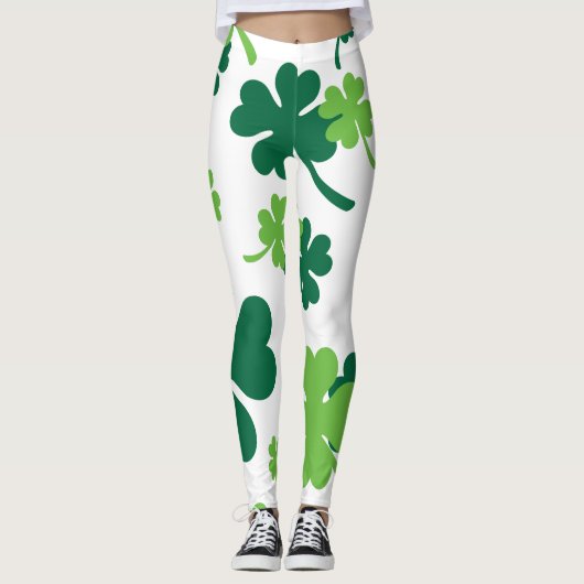 Groen klavertje vier blaadjes. St. Patrick's Day レギンス (正面)