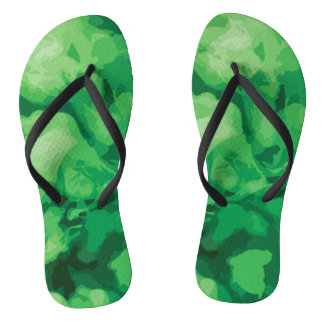 Groene teenslippers met wolkig abstract desgin ビーチサンダル