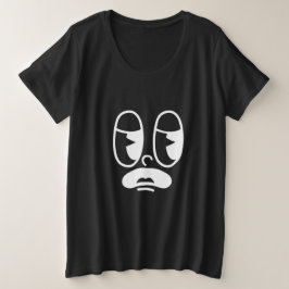 Groggy Glitch Face プラスサイズTシャツ