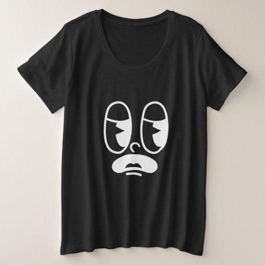 Groggy Glitch Face プラスサイズTシャツ (デザイン正面)
