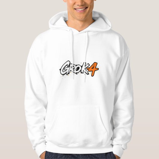 Grok4人工知能ロボットTシャツ パーカ (正面)