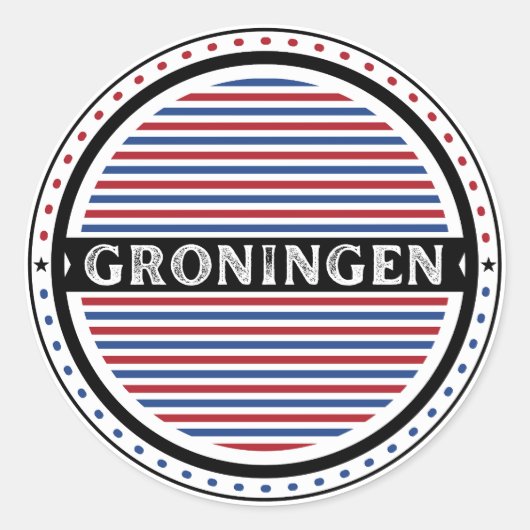 Groningen City Pride Emblem – Dutch Identity ラウンドシール (正面)