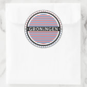 Groningen City Pride Emblem – Dutch Identity ラウンドシール (バッグ)