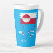 Grönland nuuk vintage Flagge  カフェラテマグ (右アングル)
