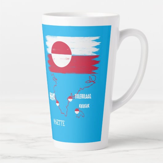 Grönland nuuk vintage Flagge  カフェラテマグ (右)