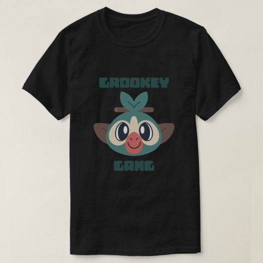 GROOKEY集団- Team Grookey – 第8世代の剣と Tシャツ (デザイン正面)