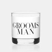  groom のためのモダンでシンプルな名入れギフト ウイスキーグラス (正面)