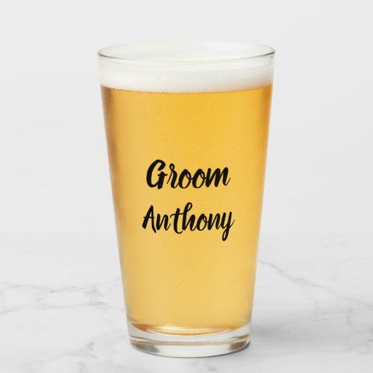 Groom Black エレガント Giftスタイリッシュ結婚の タンブラーグラス (ドリンク正面)