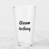 Groom Black エレガント Giftスタイリッシュ結婚の タンブラーグラス (正面)
