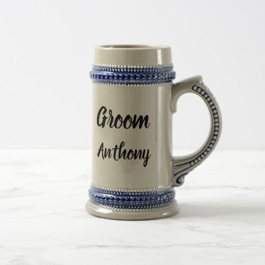 Groom Black エレガント Giftスタイリッシュ結婚の ビールジョッキ (右)