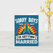 Groom bride gay pride sorry boys this guy is カード (黄色い花)