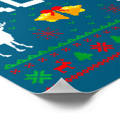 Groom bride married couple ugly christmas sweater  ポスター (角)