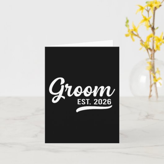 Groom Est 2026 Just Married Honeymoon Wedding Groo カード (黄色い花)