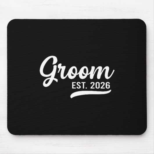Groom Est 2026 Just Married Honeymoon Wedding Groo マウスパッド (正面)
