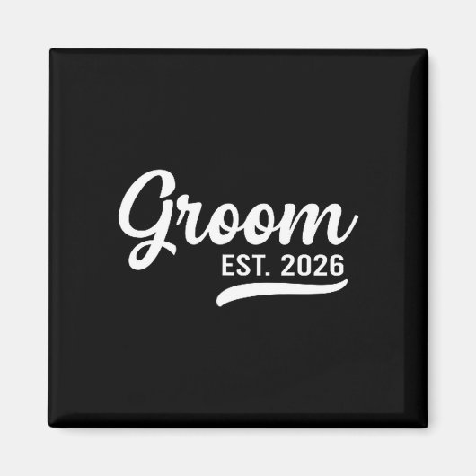 Groom Est 2026 Just Married Honeymoon Wedding Groo マグネット (正面)