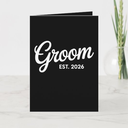 Groom Est 2026 Matching Getting Ready Wedding カード (正面)