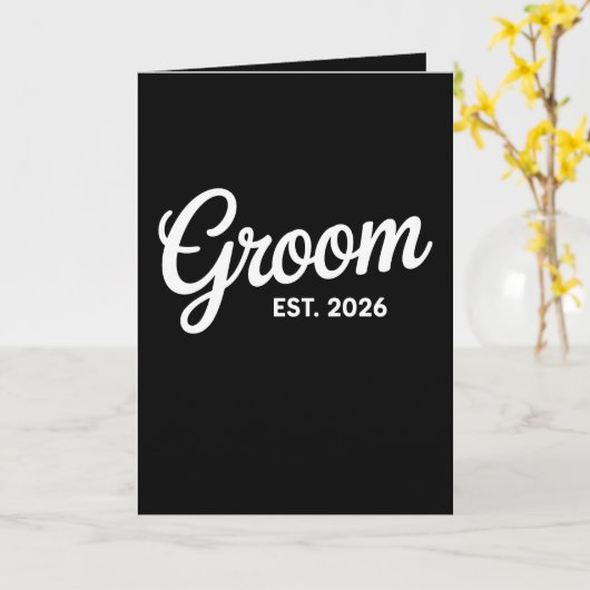 Groom Est 2026 Matching Getting Ready Wedding カード (黄色い花)