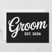 Groom Est 2026 Matching Getting Ready Wedding 招待状 (正面)