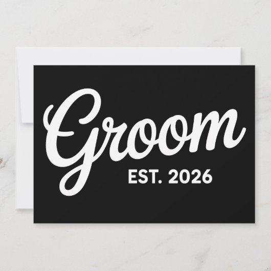 Groom Est 2026 Matching Getting Ready Wedding 招待状 (正面)