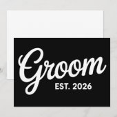 Groom Est 2026 Matching Getting Ready Wedding 招待状 (正面/裏面)