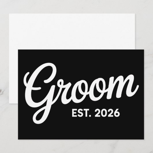 Groom Est 2026 Matching Getting Ready Wedding 招待状 (正面/裏面)
