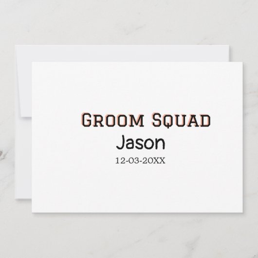 Groom Groomsmanバチェロレッテの追加の名前 招待状 (正面)