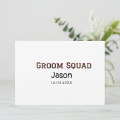 Groom Groomsmanバチェロレッテの追加の名前 招待状 (スタンド正面)
