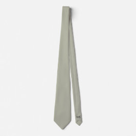 Groom Groomsmen Initials Soft Sage Green Wedding ネクタイ