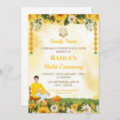 Groom Haldi Ceremony Invitation Card 招待状 (正面/裏面)
