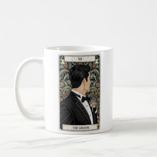 Groom Mug, Tarot Card Design in Yarn Art Style コーヒーマグカップ (左)