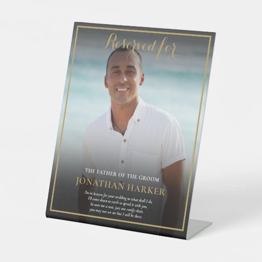 Groom Photo救の議席の父を予約結婚する 台座サイン (正面)