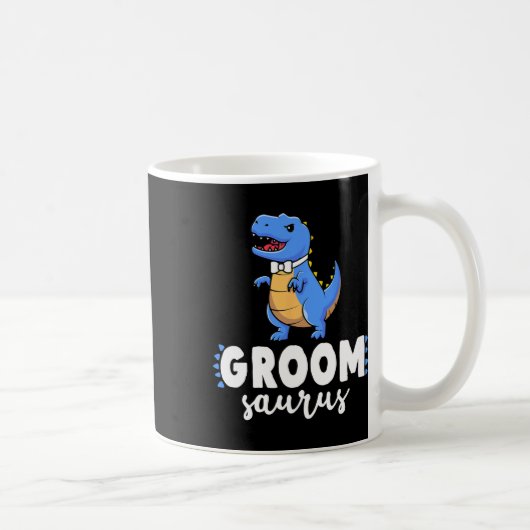 Groom Saurus Dinosaur Engagement Wedding Couples M コーヒーマグカップ (右)