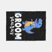 Groom Saurus Dinosaur Engagement Wedding Couples M フリースブランケット (正面(横))