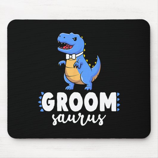 Groom Saurus Dinosaur Engagement Wedding Couples M マウスパッド (正面)