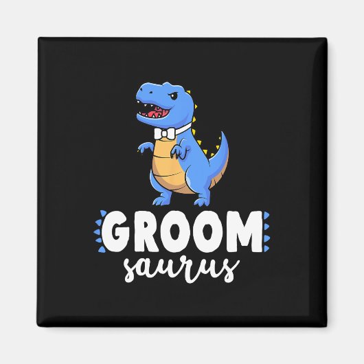 Groom Saurus Dinosaur Engagement Wedding Couples M マグネット (正面)