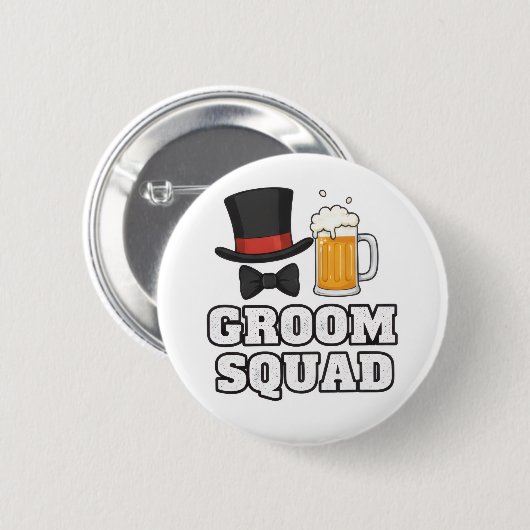 Groom Squad Hat and Beer Button Pin 缶バッジ (正面&裏面)