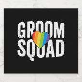 Groom Squad LGBT Pride Gay Bachelor Wedding スパークリングワインラベル (シングルラベル)