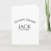 Groom squad name date year bold letter bachelorett カード (正面)