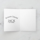 Groom squad name date year bold letter bachelorett カード (内部)