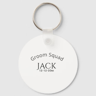 Groom squad name date year bold letter bachelorett キーホルダー
