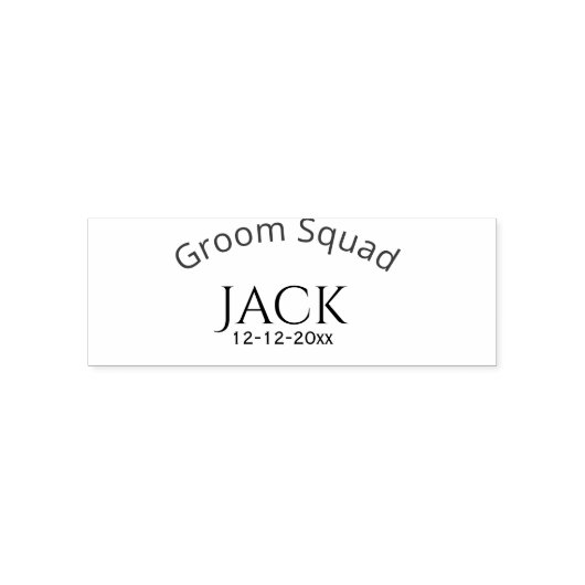 Groom squad name date year bold letter bachelorett セルフインキングスタンプ (デザイン)