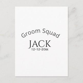 Groom squad name date year bold letter bachelorett ポストカード