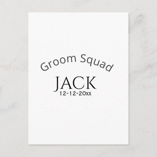 Groom squad name date year bold letter bachelorett ポストカード (正面)