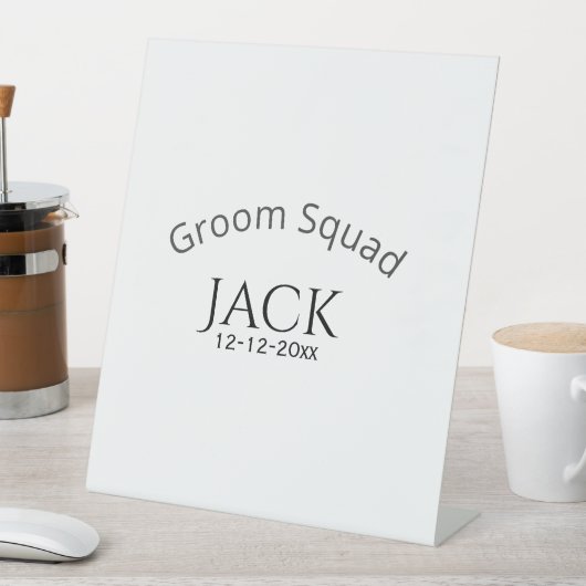 Groom squad name date year bold letter bachelorett 台座サイン (インサイチュ)