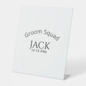 Groom squad name date year bold letter bachelorett 台座サイン (正面)