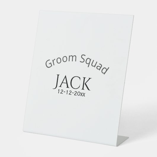 Groom squad name date year bold letter bachelorett 台座サイン (正面)