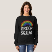 Groom Squad Pride Wedding LGBT Gay Bachelor Party  スウェットシャツ (正面フル)