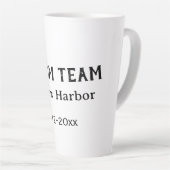 Groom team groomsman name date bachelore party カフェラテマグ (右アングル)