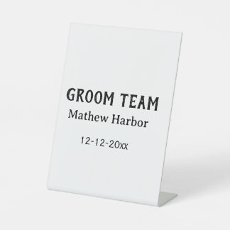 Groom team groomsman name date bachelore party 台座サイン